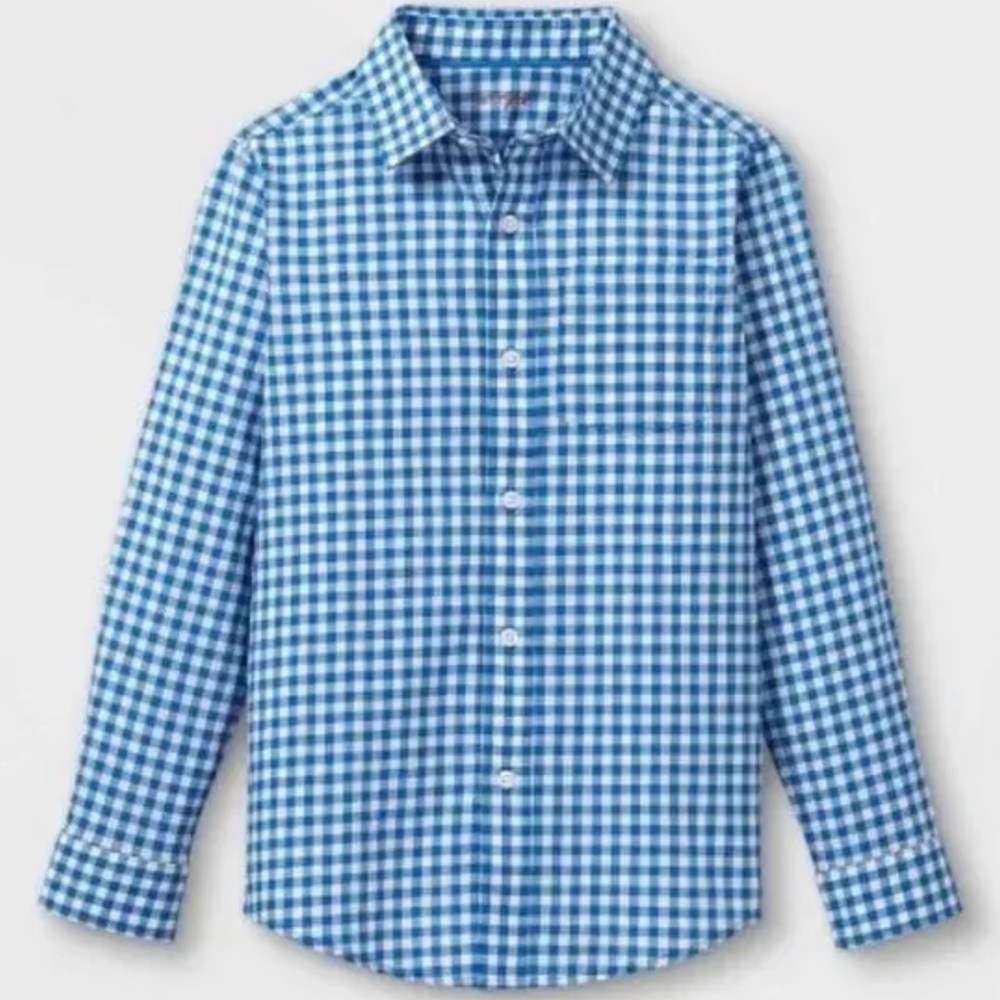 NWOT Boys Gingham Button down Shirt